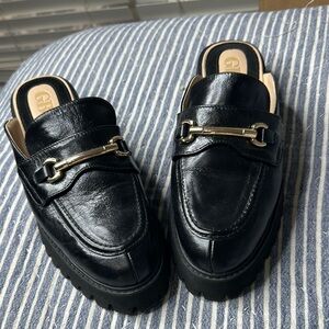 GB Black Leather Loafers